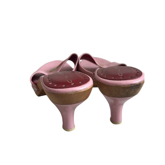 C LABEL y2k Vintage Fresh Strawberry Pink Leather Sandals Heels Size 11 - Picture 5 of 12